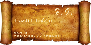 Hrazdil Irén névjegykártya